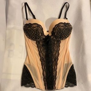 Pink and black corset by Victoria Secret
